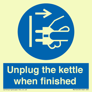 Unplug the kettle when finished